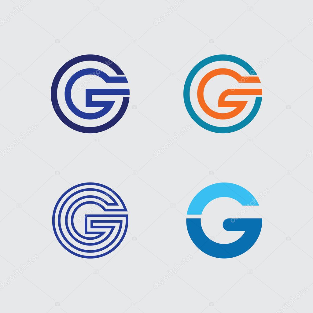 Abstract G Typography Logo Combined with a Minimalist G Initial Symbo