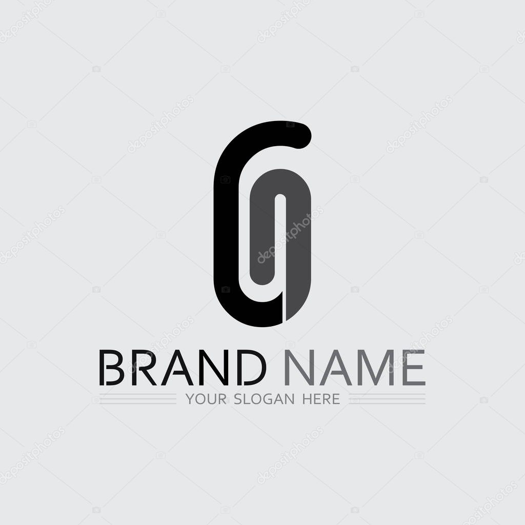 Creative G Symbol Logo Design Alongside a Clean G Font Illustratio