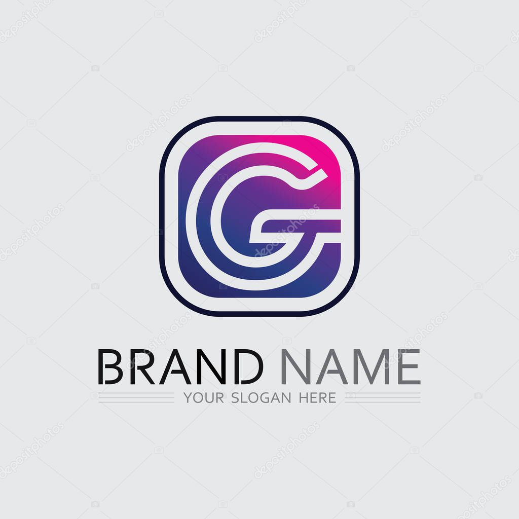 Colorful G Icon Design Combined with Geometric G Branding Elemen