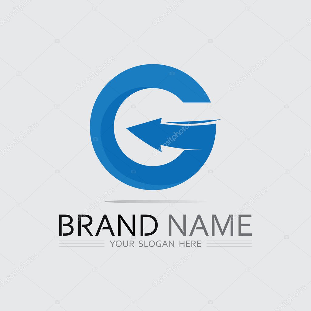 Flat Design G Logo Combined with Bold Serif G Brandin