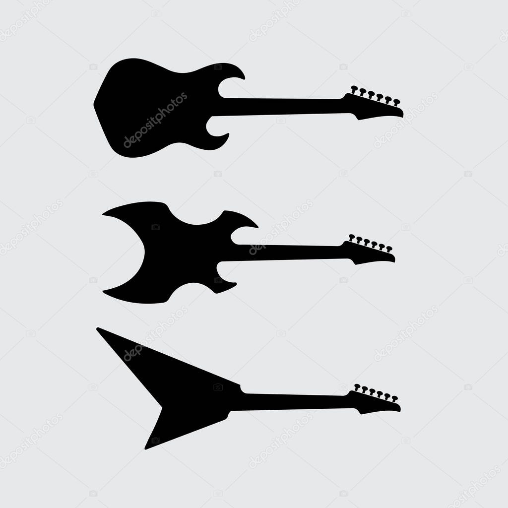 Abstract Guitar and Music Note Emblem in Circular Badge Format for Music Day Identit
