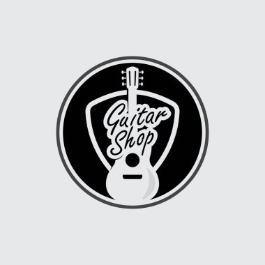 Müzik Günlüğü için Gitar Simgesi Vektör İllüstrasyonu
