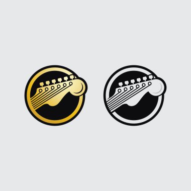 Stilize Gitar Başlığı Logo Vecto