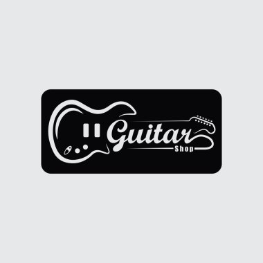 Music Studi için Monoline Gitar Logosu