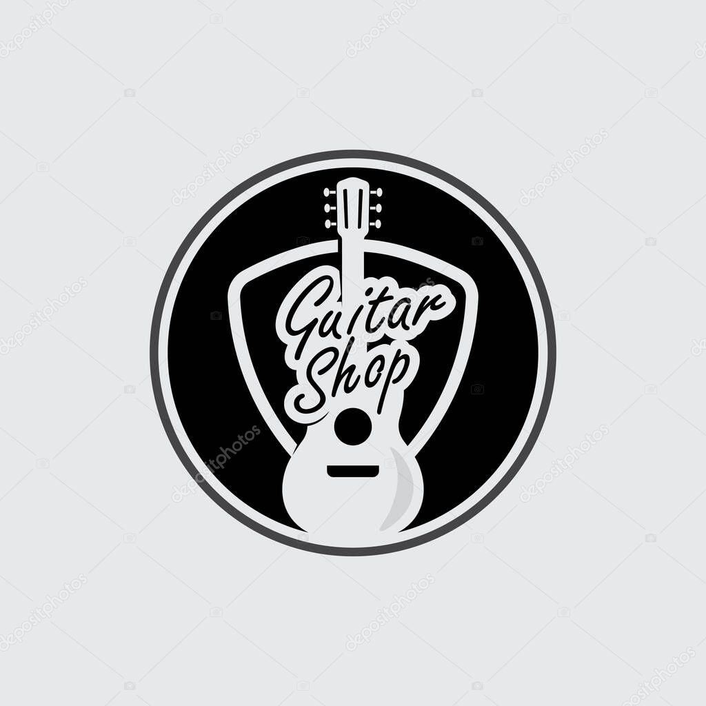 Guitar Icon Vector Illustration for Music Log