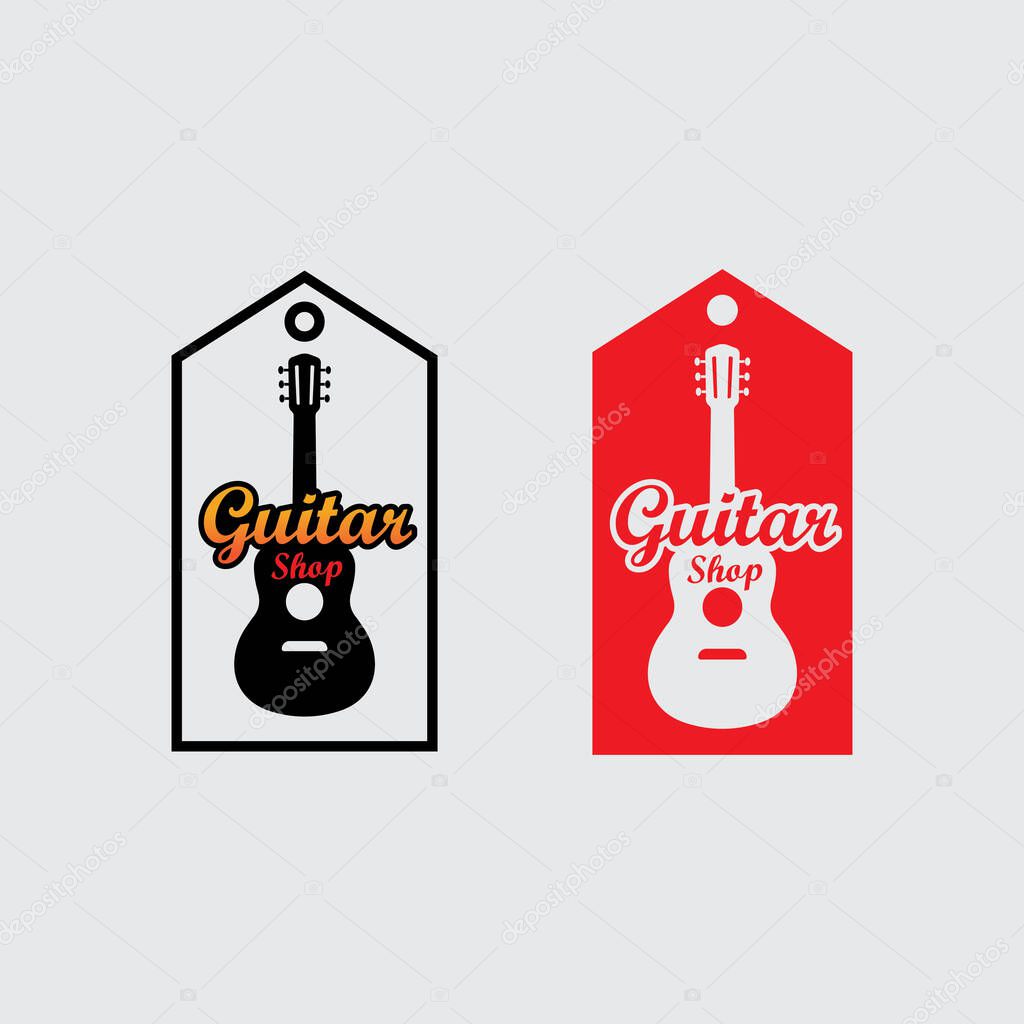 Simple Line Guitar Icon for Brandin