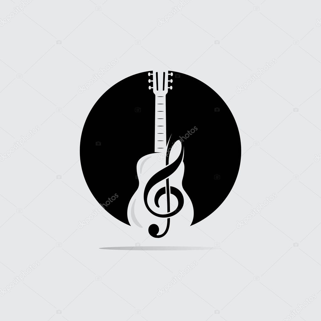 Elegant Acoustic Guitar Logo Desig