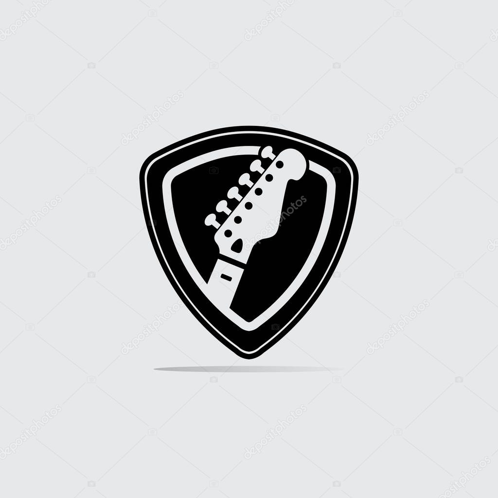 Guitar Pick and String Logo Combinatio