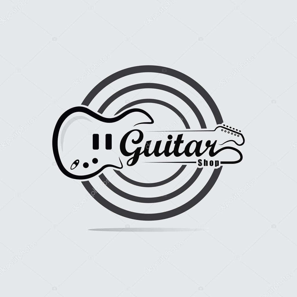 Abstract Guitar Symbol in Monoline Styl