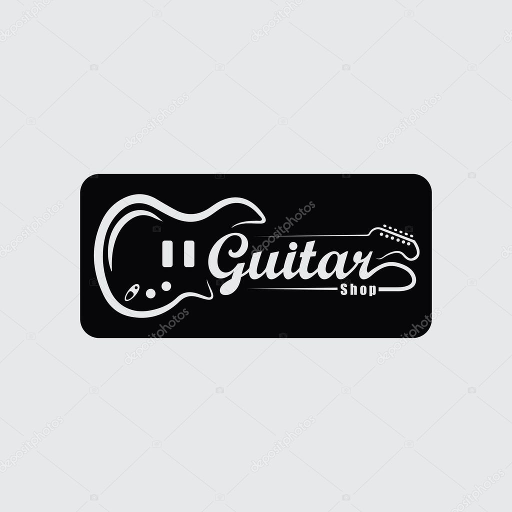 Monoline Guitar Logo for Music Studi