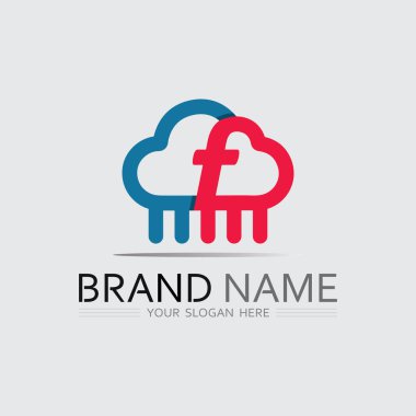 Smart Tech logosu, Web Uygulaması ve Brand Kimlik Vecto Sunucusu için Asgari Satır Bulut Simgesi