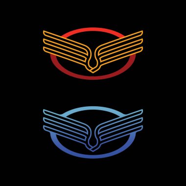 Logo Projesi için Dekoratif Kanat Amblemi