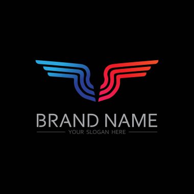 Siyah Backdro ile Minimalist Kanat Sembolü