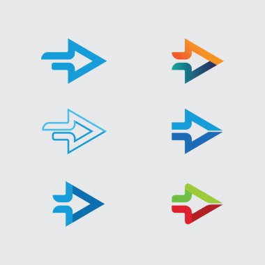 Minimalist Ok Düz Biçimli Logo Dizaynı