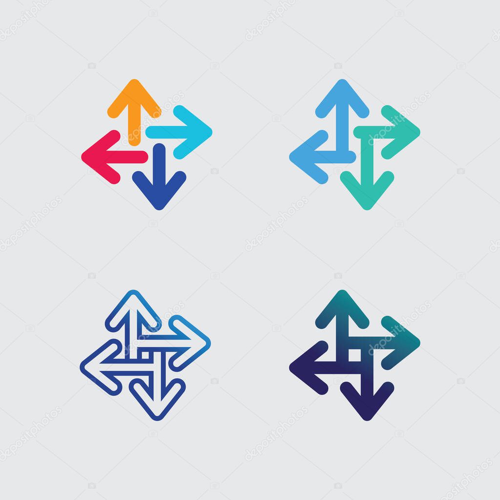 Directional Arrow Logo Set logo and icon design
