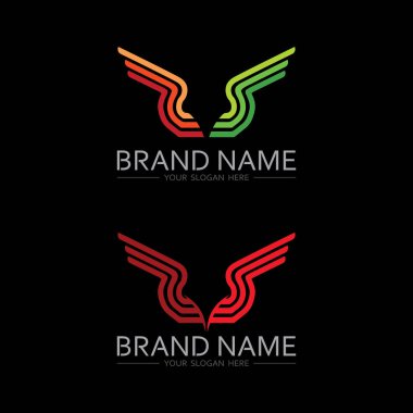 İş Markası için Wing Logo Vektör Tasarımı