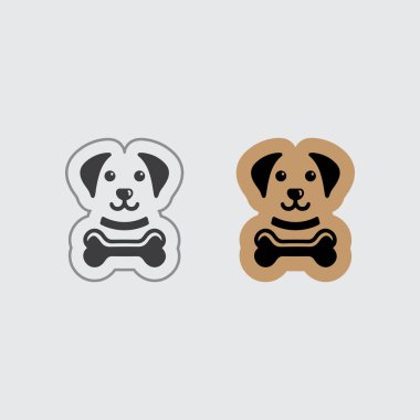 Premium Treat Markaları için Kurdele Biçimli Köpek Kemiği Logosu