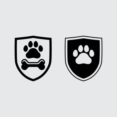 Hayvan Gıda Markaları için Kemikli Siluet Köpek Logosu