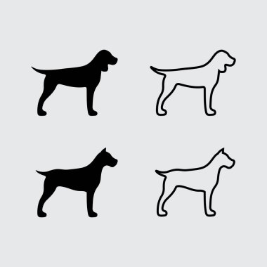 Hayvan Aksesuarları Mağazası için Komik Dil Çıkartan Köpek Simgesi