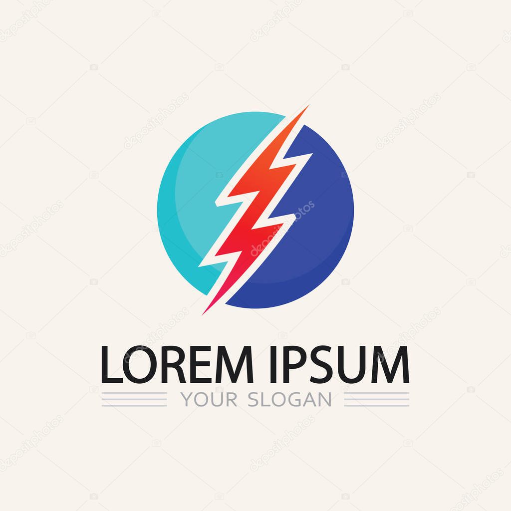 Electric Power Logo with Lightning Symbol Vector Design for Energy Business and Speed Service
