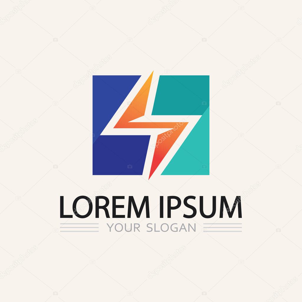 Flash Bolt Logo Icon Vector for Tech Company with Powerful Lightning and Electric Energy Desig