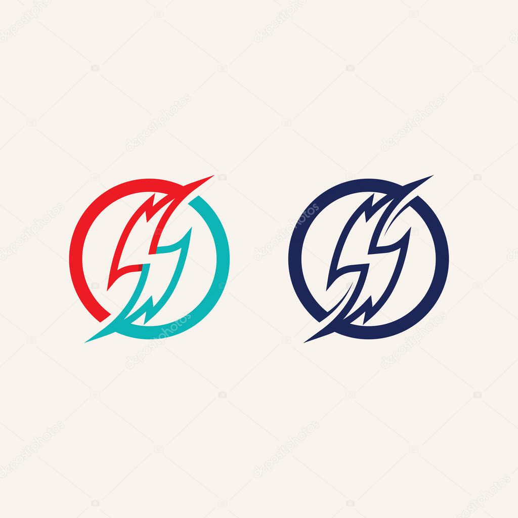 Electric Thunder Flash Vector Logo for Energy Service Company and High-Speed Technology Solutio