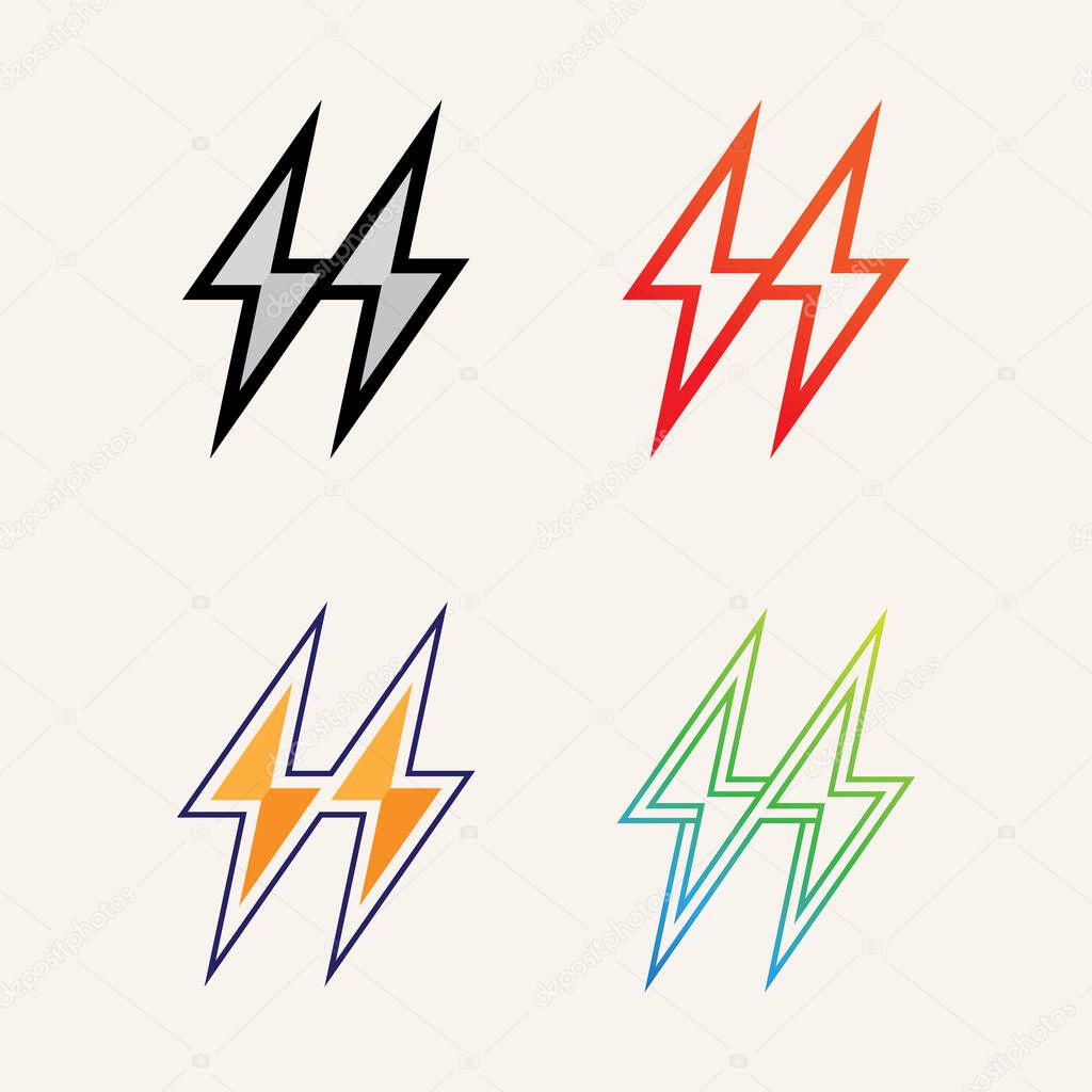 Vector Lightning Bolt Logo for Electric Services and Tech Startup Brand Identity Modern Concep