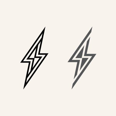 Güçlü Yıldırım Sembolü ve Kalın Elektrik Enerji İllüstrasyonuna sahip Vektör Yıldırımı Amblemi