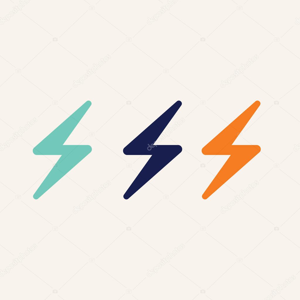Creative Lightning Power Logo Design in Vector Style Featuring Bold Electric Thunderbolt Ico