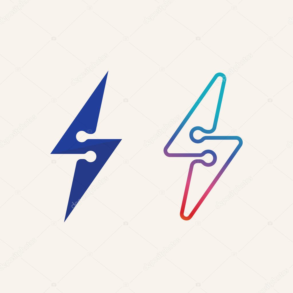 Lightning Vector Emblem with Powerful Thunderbolt Shape and Clean Energy Symbol Desig