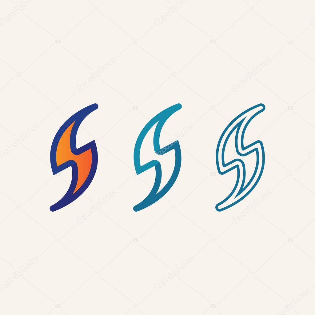 Electric Lightning Flash Icon Logo in Vector Format with Dynamic Thunder Energy Concep