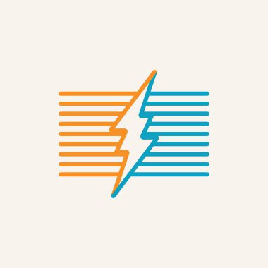 Sürdürülebilir Elektrik Güç Brandininin Elektro Sembolü ile Temiz ve Minimalist Yıldırım Vektör Logosu