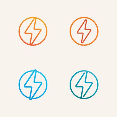 Yüksek Teknolojik Logo Konsepti Enerji Darbe Hatları ve Güç Sembolü ile Yıldırım Devresi Logo Vektörü