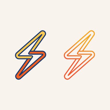 Profesyonel Enerji ve Teknoloji Markaları İçin Temiz Hat Biçimli Elektrik Yıldırımı Logosu