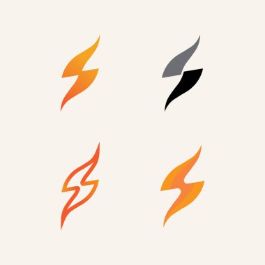 Enerji ve Güç Markalaşma Desig için Elektrik Kıvılcımlı Modern Vektör Yıldırım Logosu