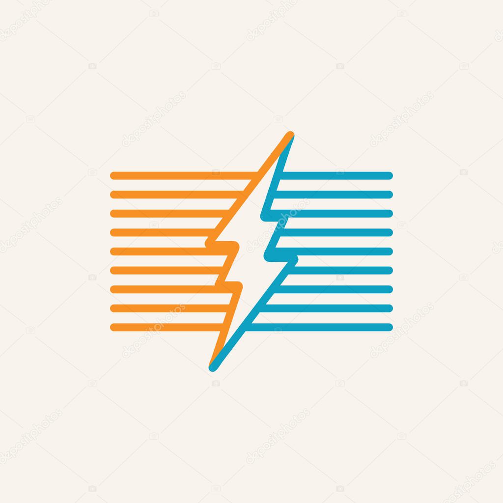 Clean and Minimalist Lightning Vector Logo with Electro Symbol for Sustainable Electric Power Brandin