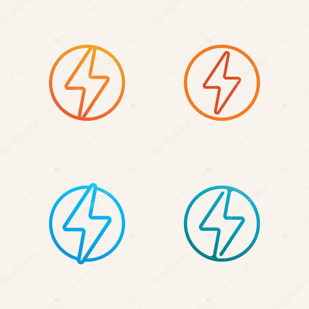 Thunderbolt Circuit Logo Vector with Energy Pulse Lines and Power Symbol for High-Tech Logo Concept