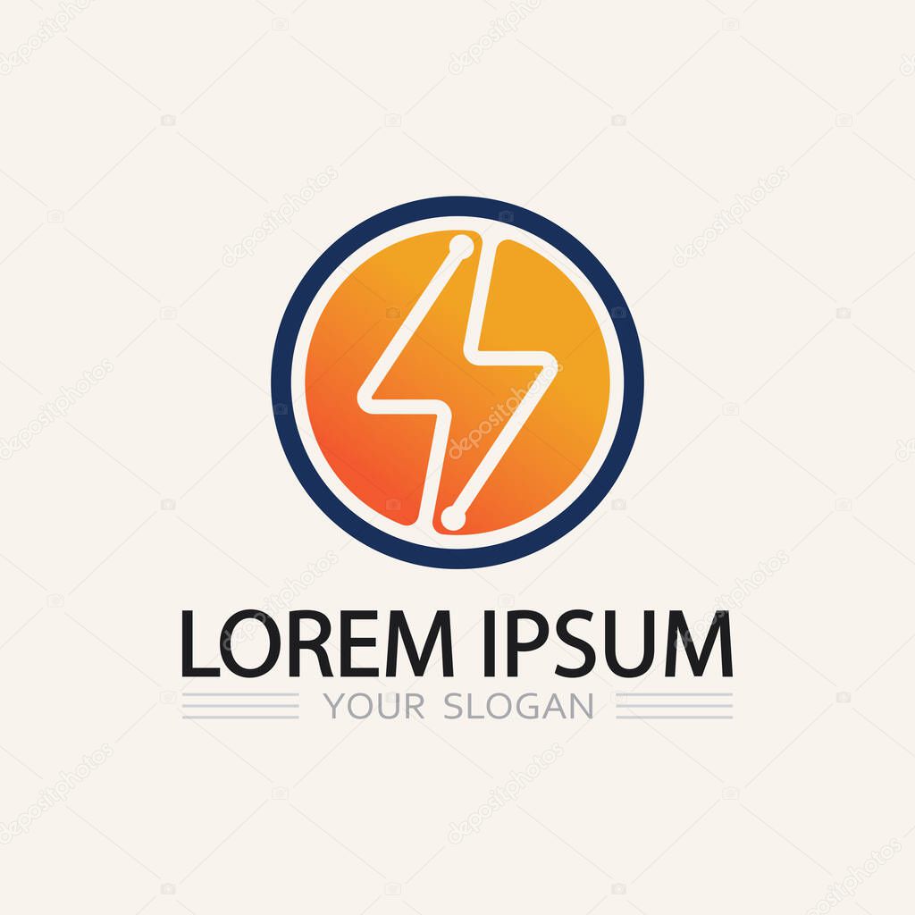 Electric Thunder Symbol Logo with Circuit Spark and Lightning Energy Design for Modern Tech Brandin