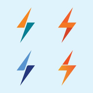 Vektör Şimşek Yıldırımı Logosu ve simgesi Modern Elektrik Gök Gürültüsü İşletme ve Markalaşma Kimliği Sembolü Şablonu ile Tanımlandı