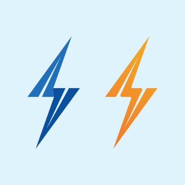 Kalın Sarı ve Siyah Enerji veya Enerji Şirketi için Soyut Yıldırım Logosu Simgesi
