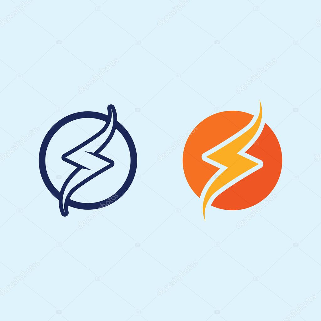 Electric Power Lightning Vector Logo in Gradient Colors for High Voltage, Energy, and Technology Identity