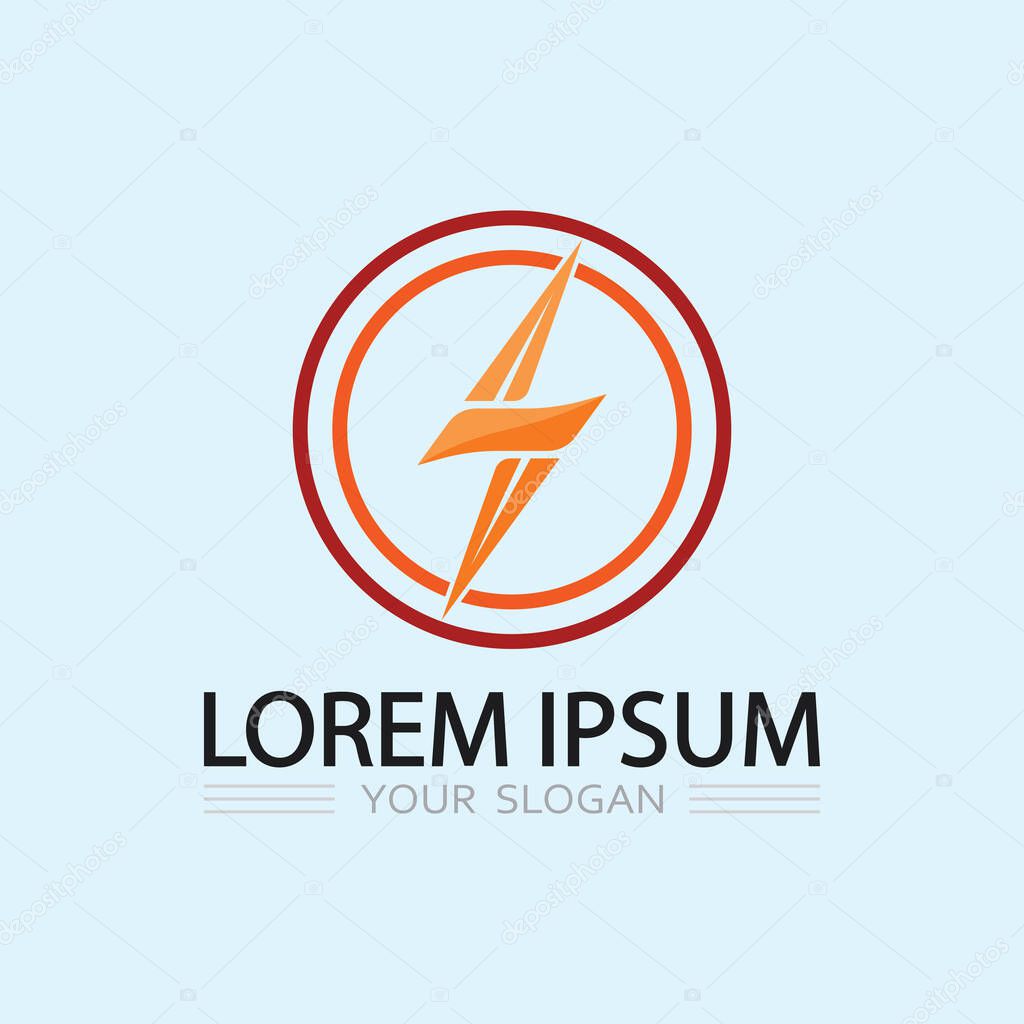 Design with Bold Thunder Shape for Fast Technology Services and Energy Branding