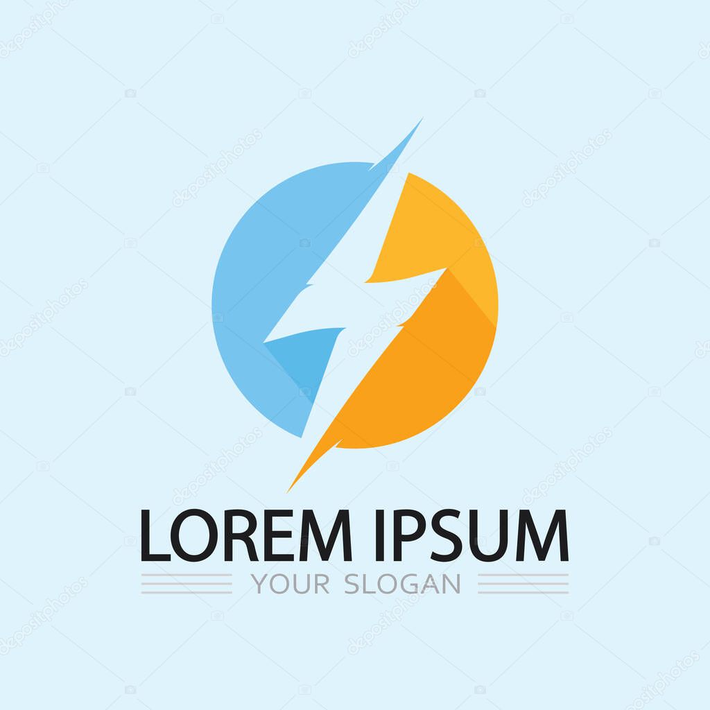 Flash Bolt Electric Lightning Logo in Vector Style for Renewable Energy and High-Speed Internet Branding