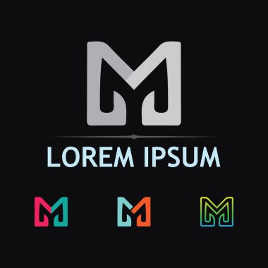 Geometrik Temiz Şekil ile Profesyonel M Harfi Logo Simgesi