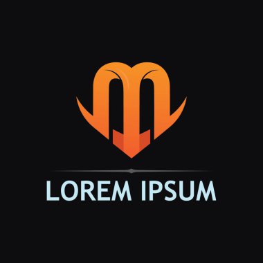 Düz Vektör Grafiklerinde Renkli M Harfi Simgesi Tasarımı