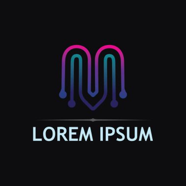 Yaratıcı Ticari Markalaşma İçin Eşsiz Harf M Vektör Logosu