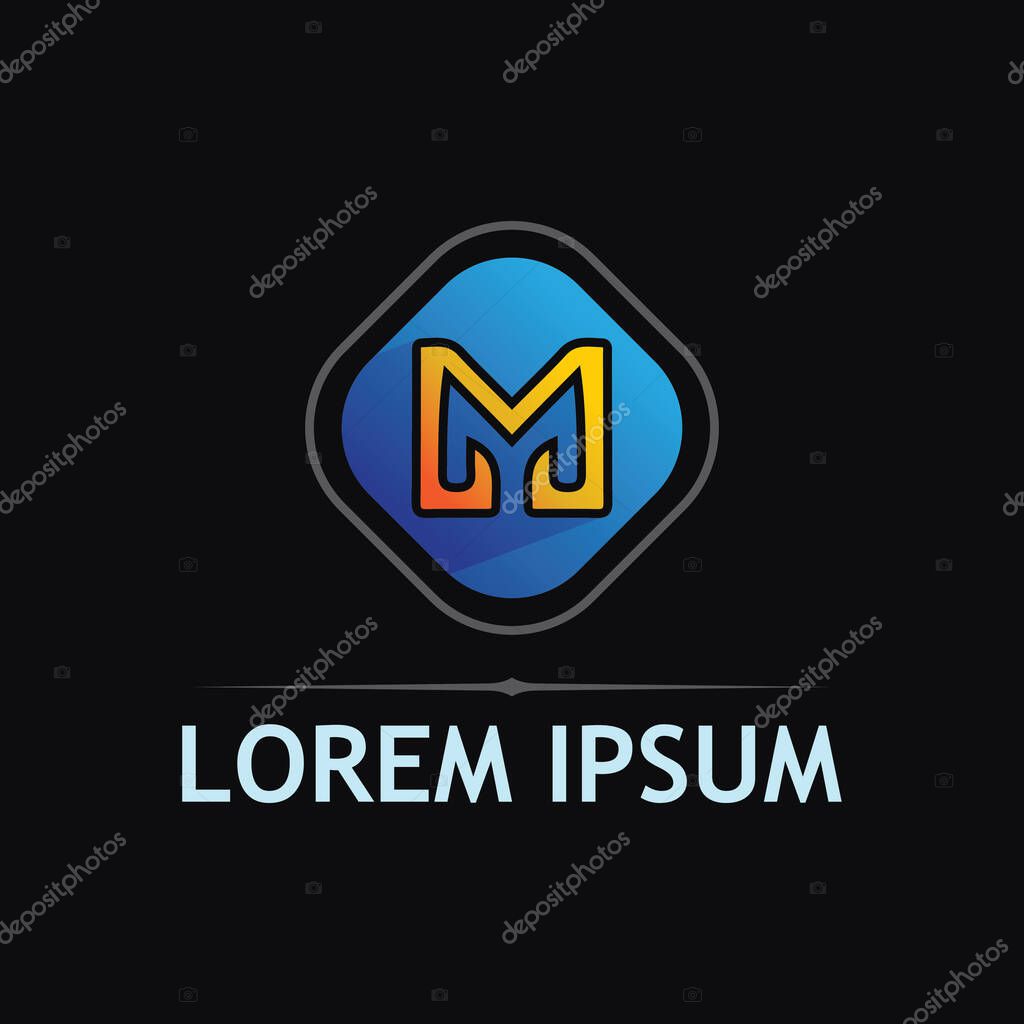 Letter M Logo Template with Clean Modern Vector Style