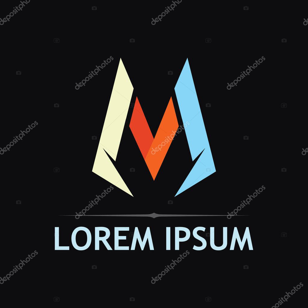 Innovative M Shaped Logo with Clean Vector Composition
