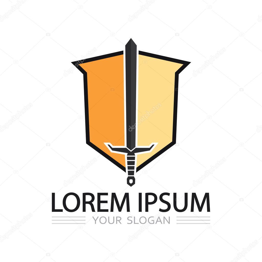 Ancient Warrior Knife Logo Design in Vector Illustration Style