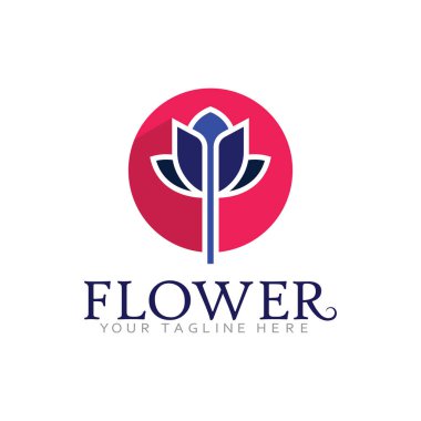 Organik Hat Elementleri ile Çiçek Simgesi